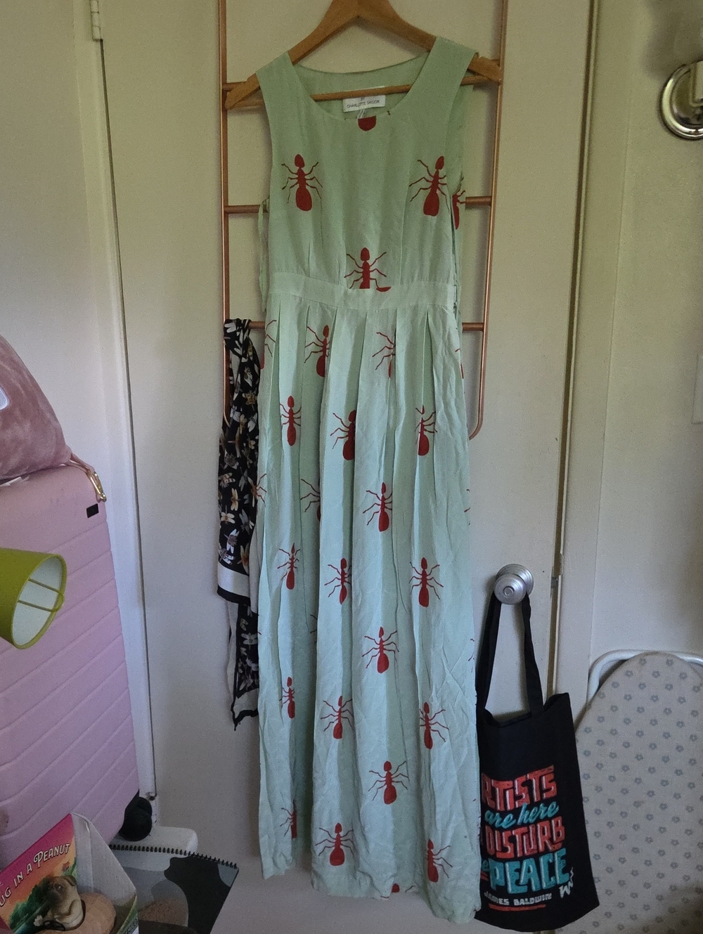 Charlotte By Charlotte Taylor Mint Green Ant Print Maxi Dress